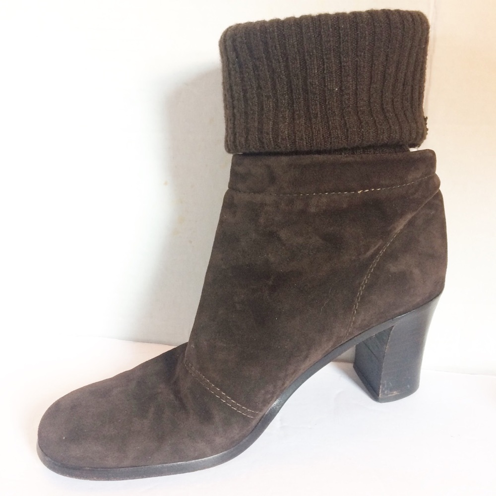 Donna Karan New York Suede Knit Ankle Boots Italy